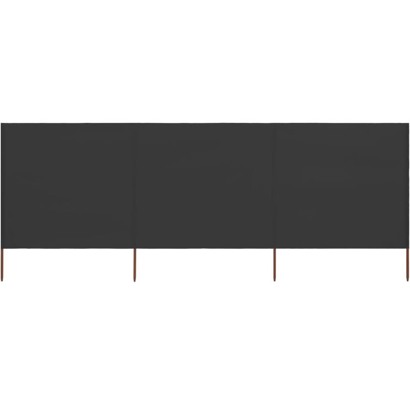 Paravent 3 panneaux Tissu 400 x 80 cm Anthracite