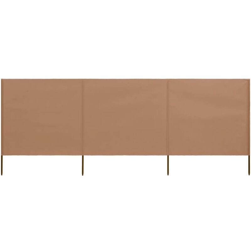 Paravent 3 panneaux Tissu 400 x 80 cm Taupe