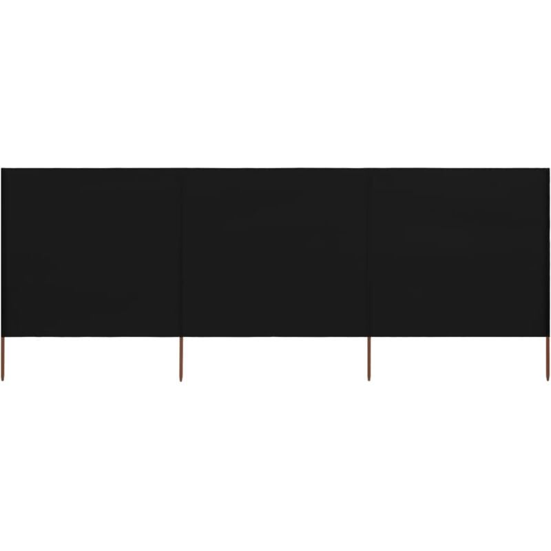 Paravent 3 panneaux Tissu 400 x 160 cm Noir