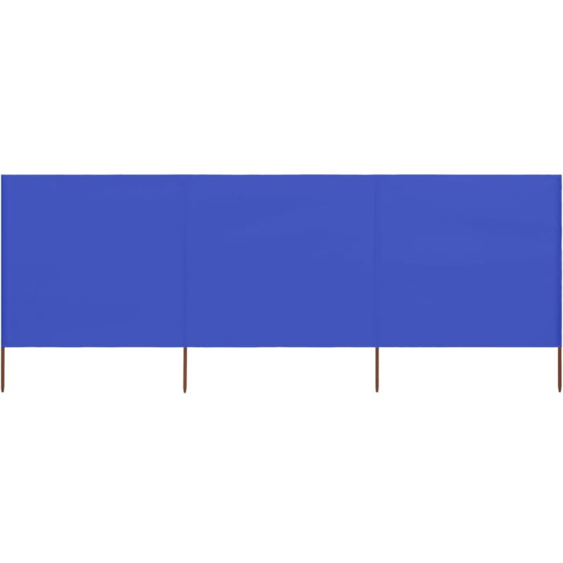 Paravent 3 panneaux Tissu 400 x 80 cm Bleu azuré