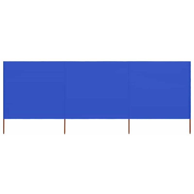 Paravent 3 panneaux Tissu 400 x 120 cm Bleu azuré