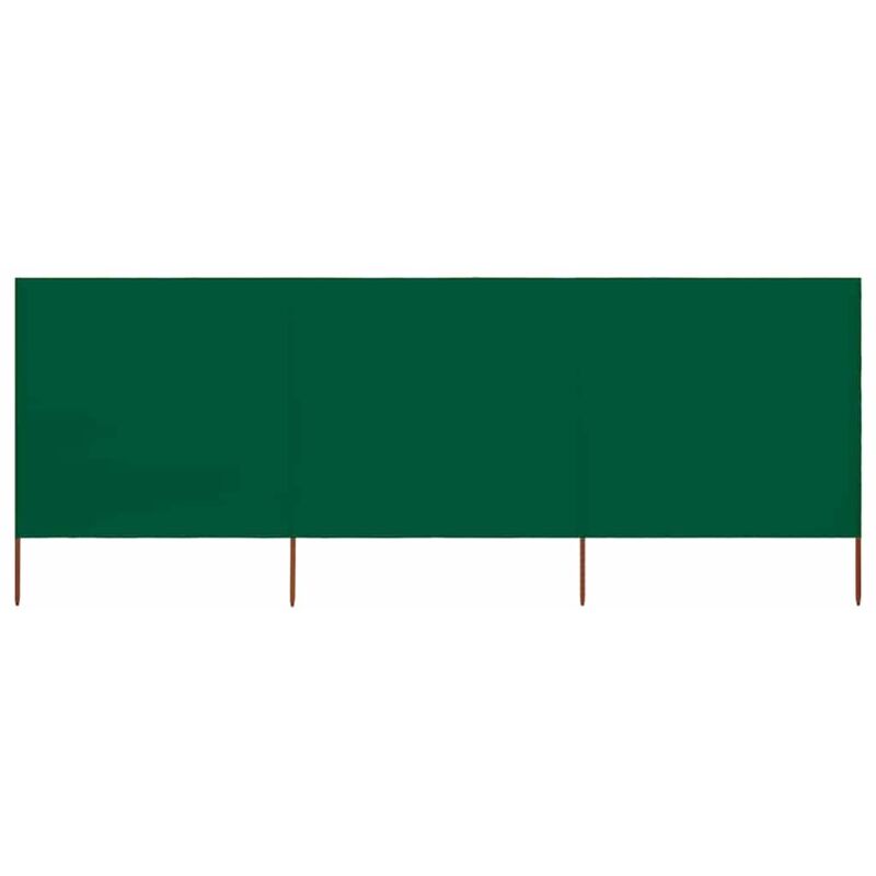 Paravent 3 panneaux Tissu 400 x 80 cm Vert - Vidaxl