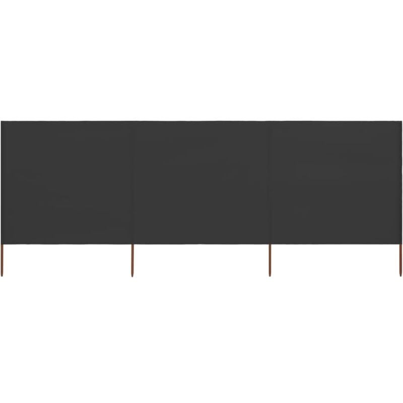 Paravent 3 panneaux Tissu 400 x 160 cm Anthracite