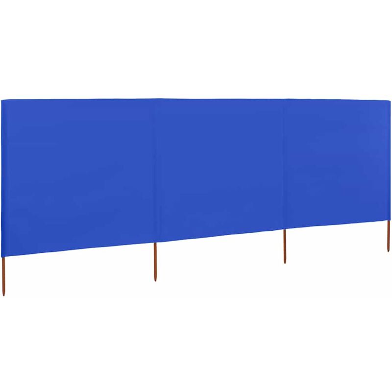 Paravent 3 panneaux Tissu 400 x 160 cm Bleu azuré - Vidaxl