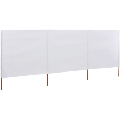 Paravent 3 panneaux Tissu 400 x 120 cm Blanc vidaXL
