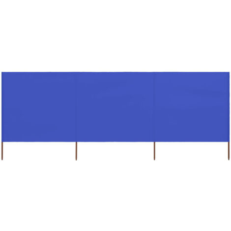 Paravent 3 panneaux Tissu 400 x 120 cm Bleu azure
