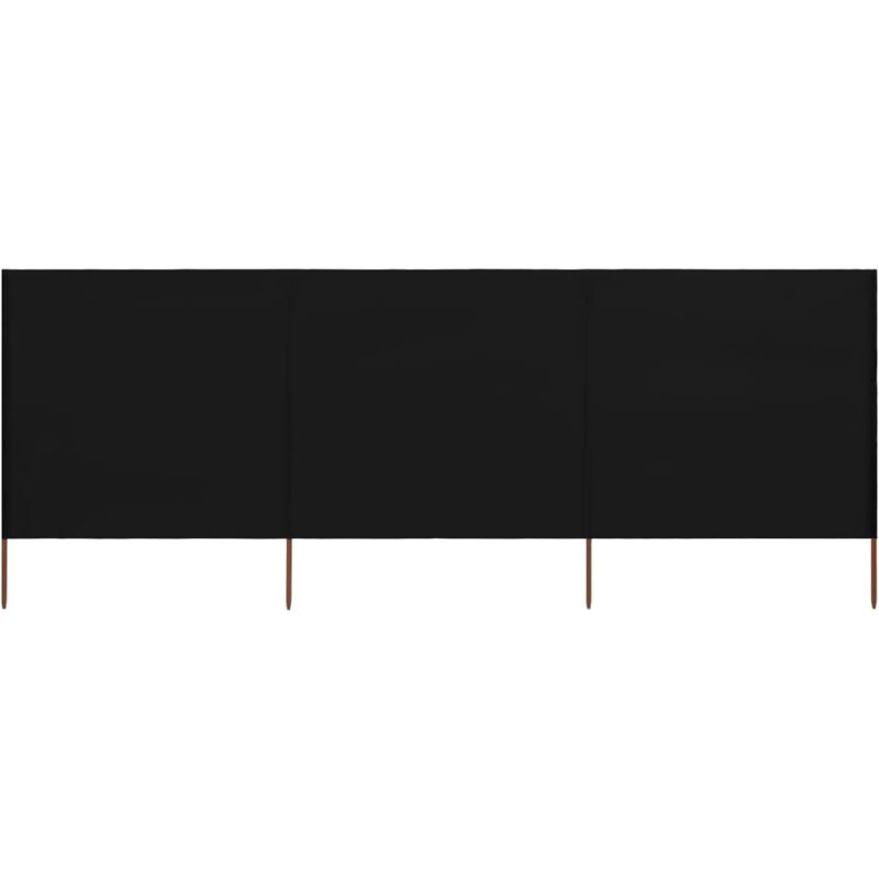 Paravent 3 panneaux Tissu 400 x 120 cm Noir