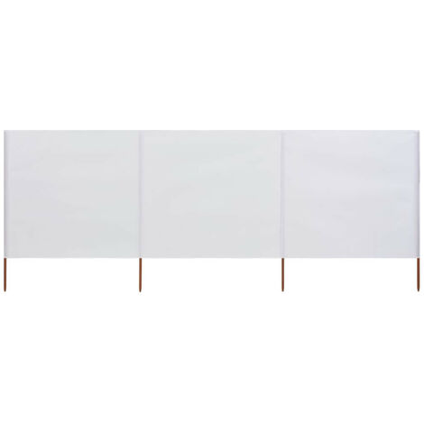 Paravent 3 panneaux Tissu 400 x 80 cm Blanc sable