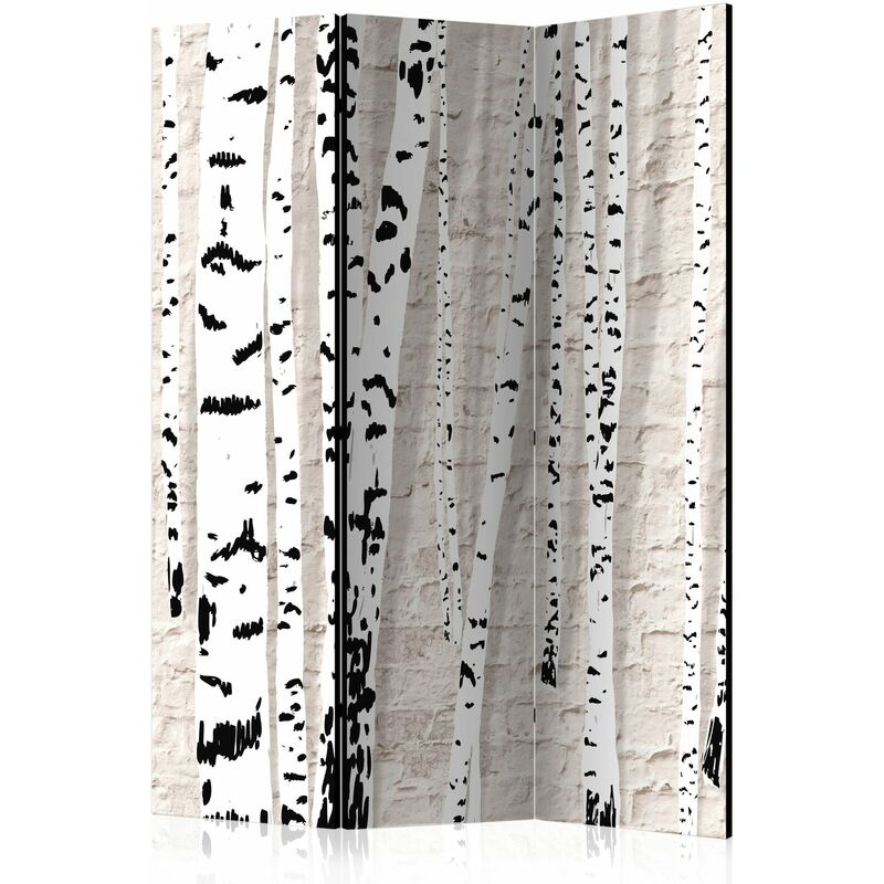 Paravent 3 volets Birchen Grove - Blanc et Noir - Blanc et Noir
