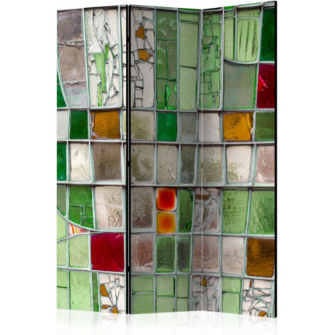 Paravent 3 Volets "Emerald Stained Glass" 135x172cm