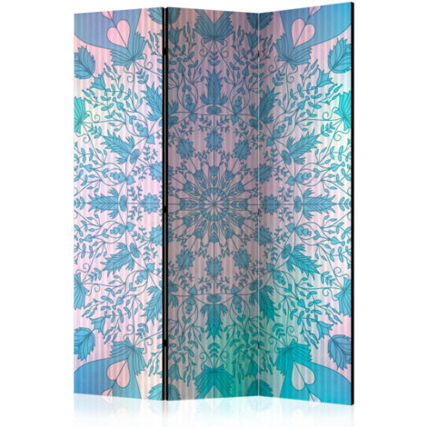Paravent 3 Volets "Girly Mandala Blue" 135x172cm