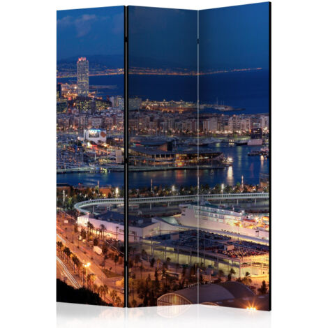 Paravent 3 Volets "Illuminated Barcelona" 135x172cm