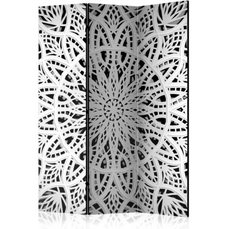 Paravent 3 Volets "White Mandala" 135x172cm