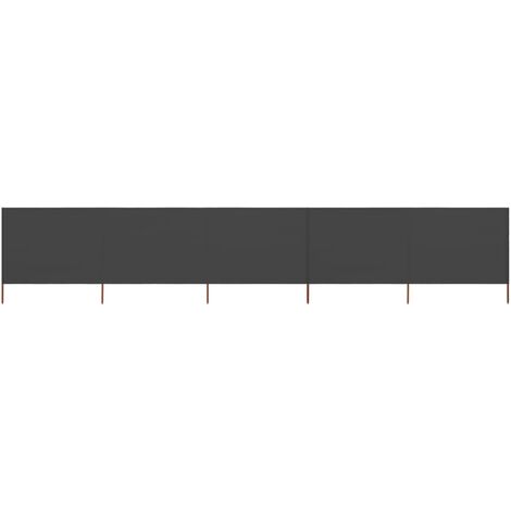 Paravent 5 panneaux Cloison de séparation Pour Jardin, Balcon, Terrasse Tissu 600 x 160 cm Anthracite 14179