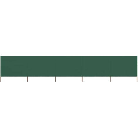 Paravent 5 panneaux  Cloison de séparation Pour Jardin, Balcon, Terrasse Tissu 600 x 80 cm Vert 98180