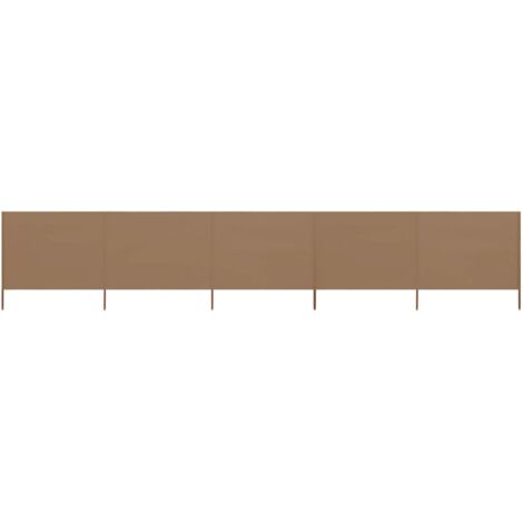 Paravent 5 panneaux Tissu 600 x 80 cm Taupe
