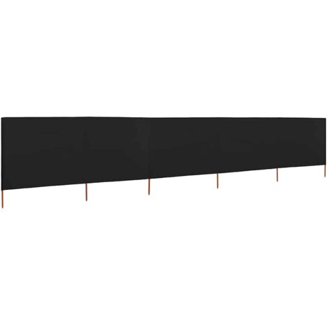 Paravent 5 panneaux，Cloison de séparation，Séparateur pliable Tissu 600 x 160 cm Noir CFW50678