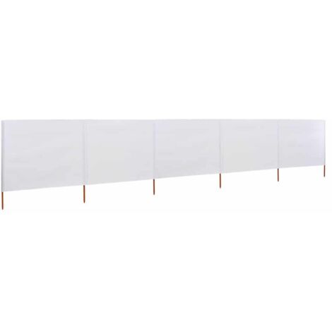 Paravent 5 panneaux，Cloison de séparation，Séparateur Tissu 600 x 160 cm Blanc sable112164