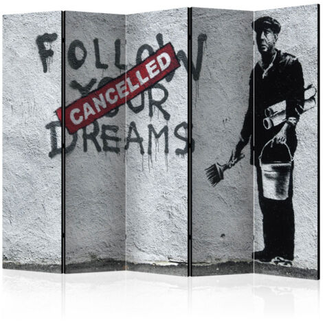 Paravent 5 Volets "Dreams Cancelled - Banksy" 172x225cm