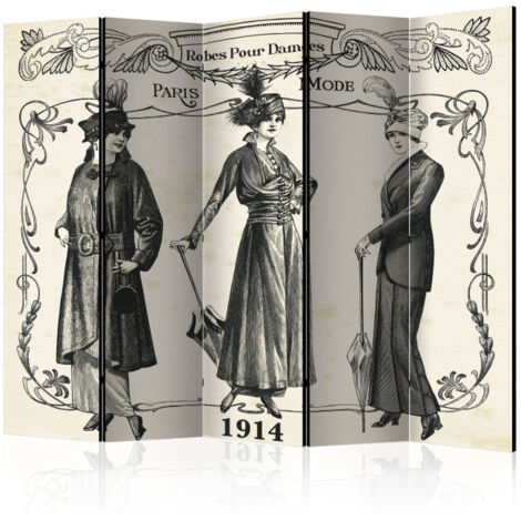 Paravent 5 Volets "Dress 1914" 172x225cm