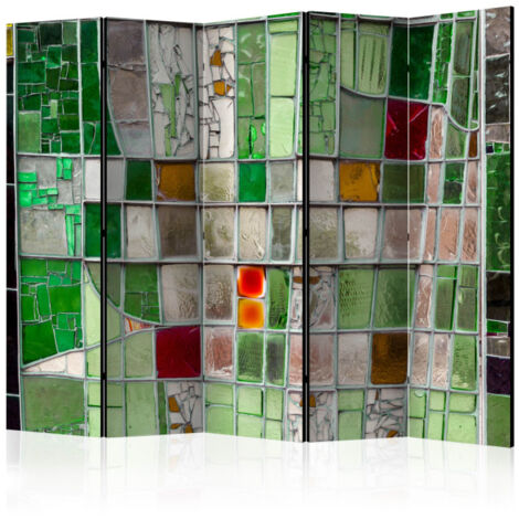 Paravent 5 Volets "Emerald Stained Glass" 172x225cm