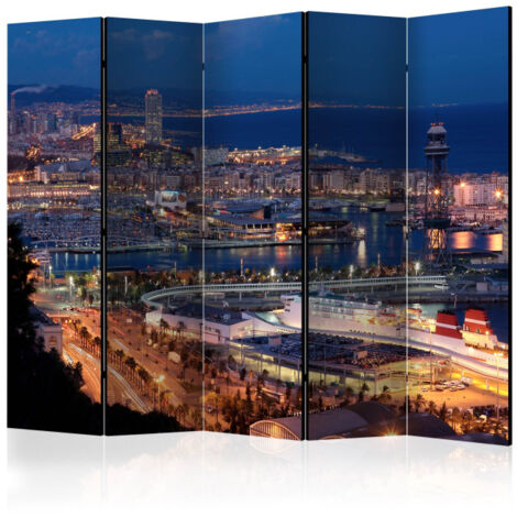 Paravent 5 Volets "Illuminated Barcelona" 172x225cm