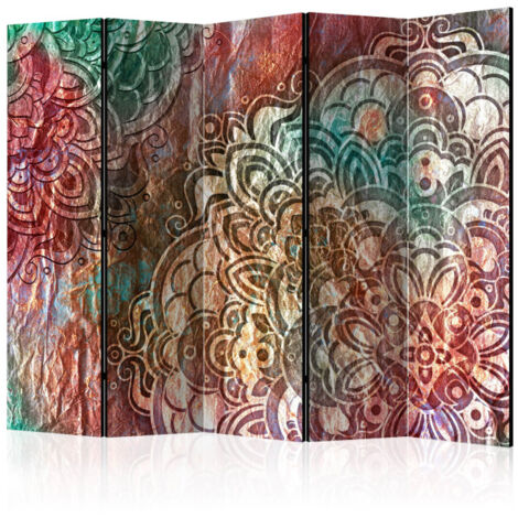 Paravent 5 Volets "Mandala : Copper Garden" 172x225cm