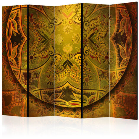 Paravent 5 Volets "Mandala : Force D'or" 172x225cm