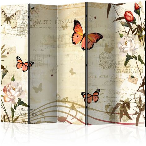 Tableau sur toile Pages album photo vintage avec papillons 