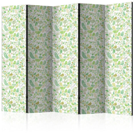 Paravent 5 Volets "Plants Stained Glass" 172x225cm