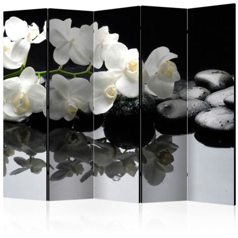 Paravent 5 Volets "Spa, Stones & Orchid" 172x225cm