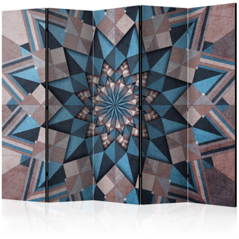 Paravent 5 Volets "Star Mandala Brown & Blue" 172x225cm