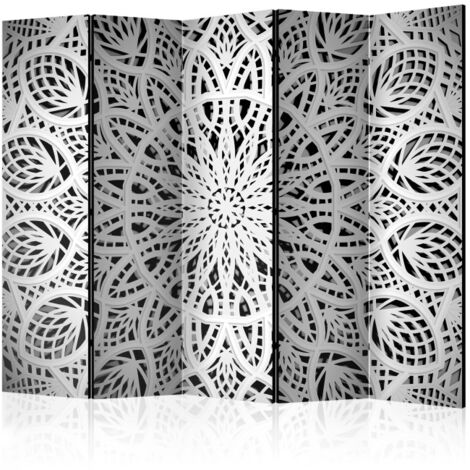 Paravent 5 Volets "White Mandala" 172x225cm
