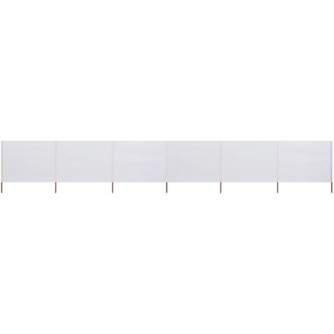 Paravent 6 panneaux  Cloison de séparation Pour Jardin, Balcon, Terrasse Tissu 800 x 160 cm Blanc sable 73382