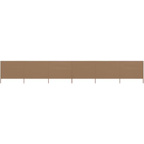Paravent 6 panneaux Cloison de séparation Pour Jardin, Balcon, Terrasse Tissu 800 x 160 cm Taupe 53670