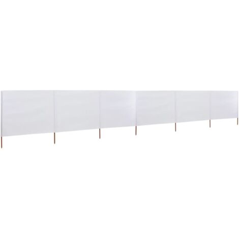 Paravent 6 panneaux  Cloison de séparation Pour Jardin, Balcon, Terrasse Tissu 800 x 80 cm Blanc 67894