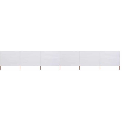 Paravent 6 panneaux-Cloison de séparation-Séparateur de pièce Tissu 800 x 160 cm Blanc sable 206788