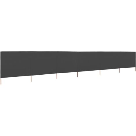 Paravent 6 panneaux Tissu 800 x 80 cm Gris - The Living Store