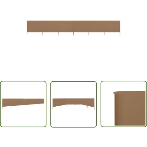 Paravent 6 panneaux Tissu 800x120 Taupe