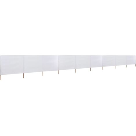 Paravent 9 panneaux  Cloison de séparation Pour Jardin, Balcon, Terrasse Tissu 1200 x 80 cm Blanc sable 46801