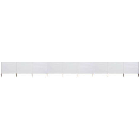 Paravent 9 panneaux Tissu 1200 x 80 cm Blanc sable