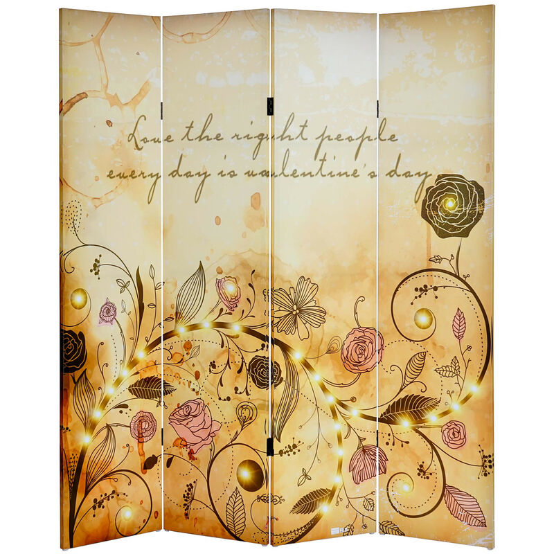 Mendler - Paravent à led, Light Up, cloison de séparation, minuterie par réseau, 180x160cm, 28 led