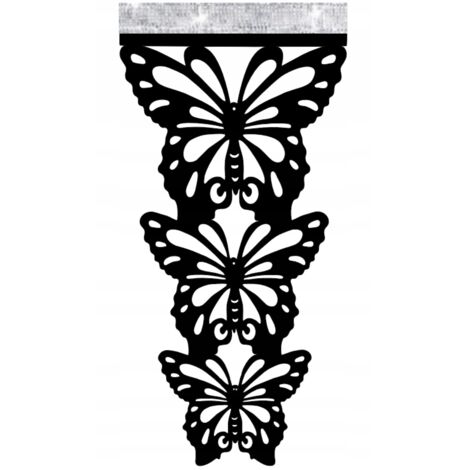 Paravent ajouré moderne PAPILSONS printemps GLAMOUR couleurs noires 90 cm GRAND