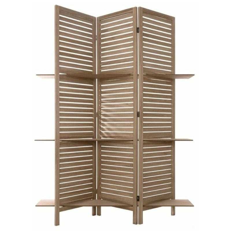 Paravent Bois avec 3 étagères 170 cm - Marron - SILUMEN