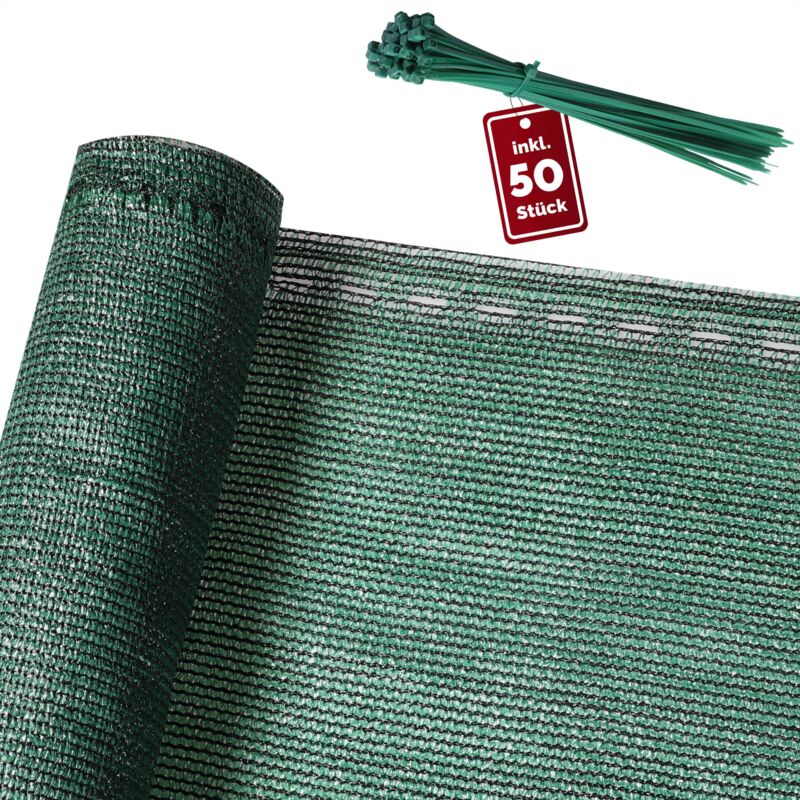 Detex - Brise vue balcon Tissu hdpe Pare-soleil brise-vue jardin Protection uv vent Résistant aux intempéries Vert 1x10m