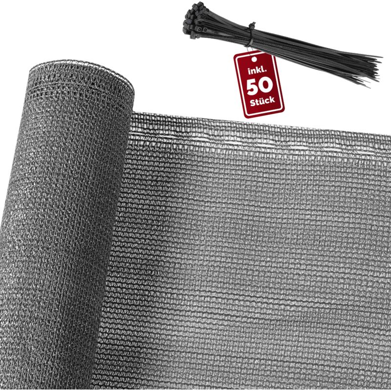 Detex - Brise vue balcon Tissu hdpe Pare-soleil brise-vue jardin Protection uv vent Résistant aux intempéries Anthracite 1x10m