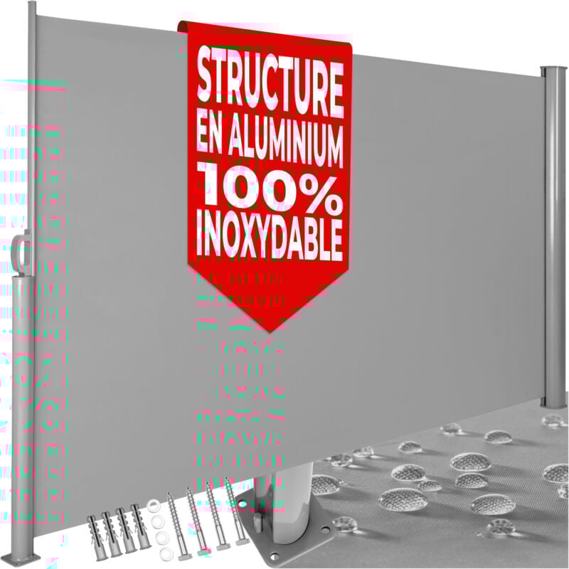 Tectake - Store latéral Brise-vue 160 x 300 cm en Aluminium