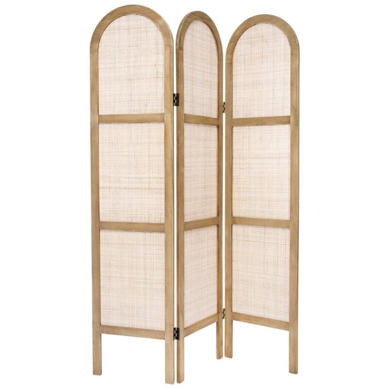 Paravent arrondi Sana cannage et rotin H170cm Atmosphera créateur d'intérieur