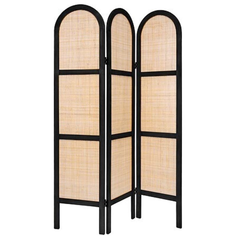 Paravent cannage Sana noir 120x170cm Atmosphera créateur d'intérieur