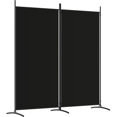 Paravent Cloison de séparation 2 panneaux, Pour Jardin, Balcon, Terrasse Noir 175x180 cm Tissu OIB6281E